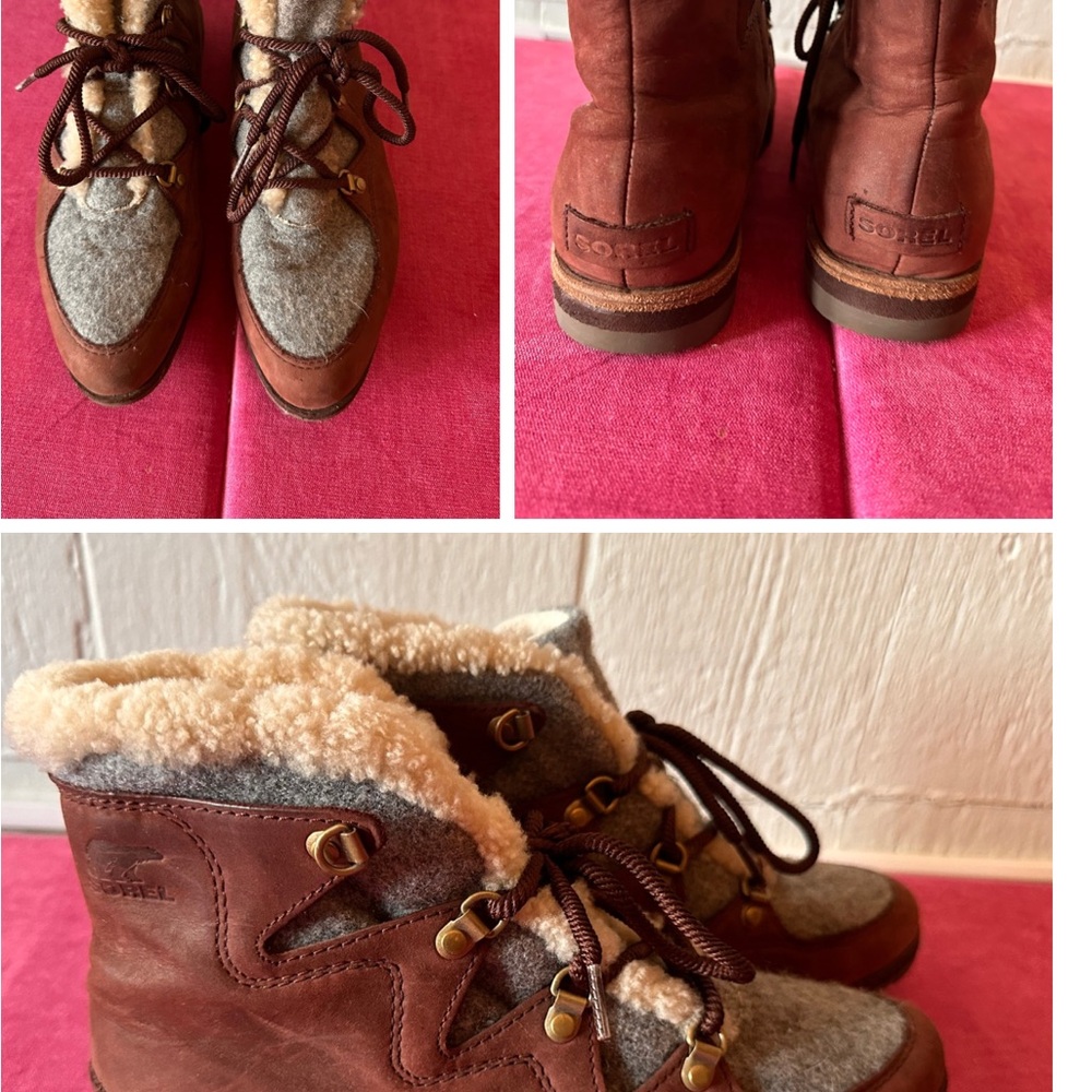 Sorel Leather and Wool Boots